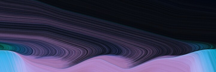 Poster - decorative designed horizontal header with medium purple, light pastel purple and very dark pink colors. fluid curved lines with dynamic flowing waves and curves