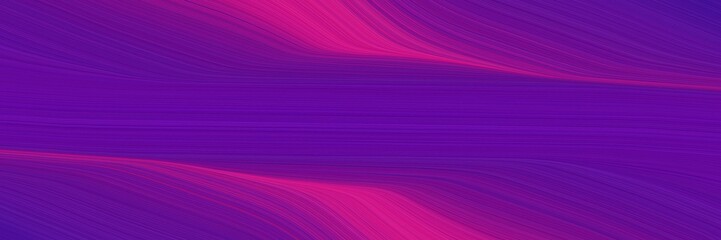 Poster - artistic horizontal header with purple, indigo and medium violet red colors. fluid curved lines with dynamic flowing waves and curves