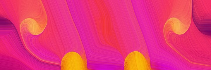 Poster - moving designed horizontal header with moderate pink, deep pink and vivid orange colors. fluid curved lines with dynamic flowing waves and curves