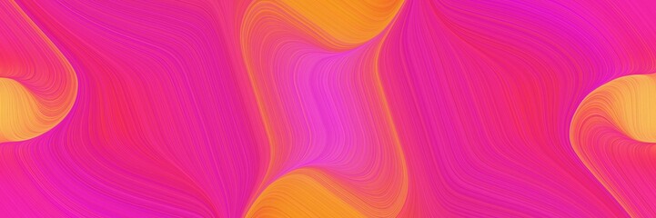 Poster - moving designed horizontal header with deep pink, coral and sandy brown colors. fluid curved lines with dynamic flowing waves and curves