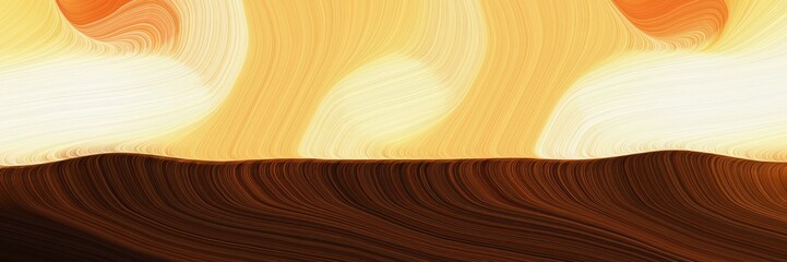 Poster - artistic horizontal header with skin, khaki and very dark red colors. fluid curved lines with dynamic flowing waves and curves