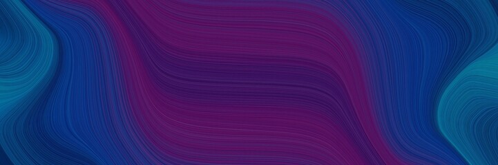 Aufkleber - dynamic designed horizontal header with very dark magenta, midnight blue and teal colors. fluid curved lines with dynamic flowing waves and curves