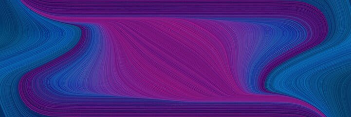 Poster - moving designed horizontal header with midnight blue, purple and dark magenta colors. fluid curved flowing waves and curves