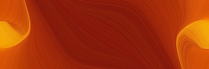 Poster - surreal header design with saddle brown, maroon and dark orange colors. fluid curved flowing waves and curves