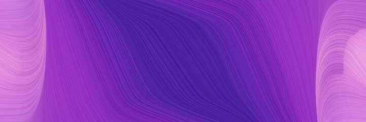 Poster - artistic horizontal banner with moderate violet, dark slate blue and orchid colors. fluid curved lines with dynamic flowing waves and curves