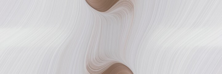 Poster - surreal designed horizontal header with light gray, pastel brown and dark gray colors. fluid curved lines with dynamic flowing waves and curves