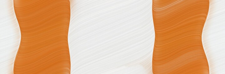 Poster - artistic horizontal banner with linen, bronze and burly wood colors. fluid curved flowing waves and curves