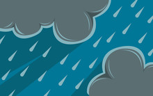Cloud And Rain  Rainy Season  Vector Design   Illustration.