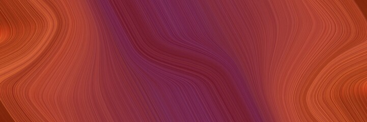 Poster - artistic banner with dark moderate pink, coffee and dark pink colors. fluid curved flowing waves and curves
