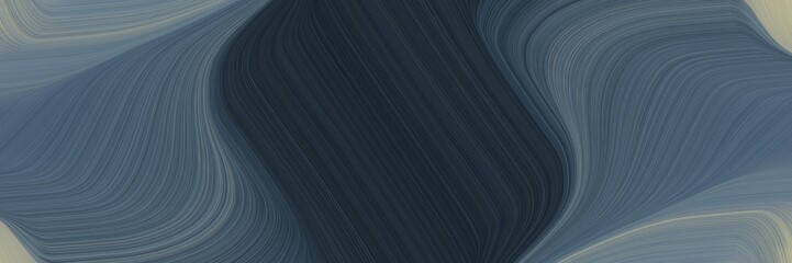 Poster - surreal horizontal banner with dark slate gray, slate gray and dark gray colors. fluid curved flowing waves and curves