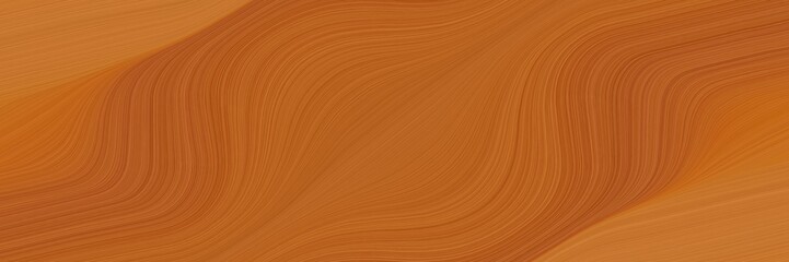 Poster - surreal banner with coffee, bronze and saddle brown colors. fluid curved lines with dynamic flowing waves and curves