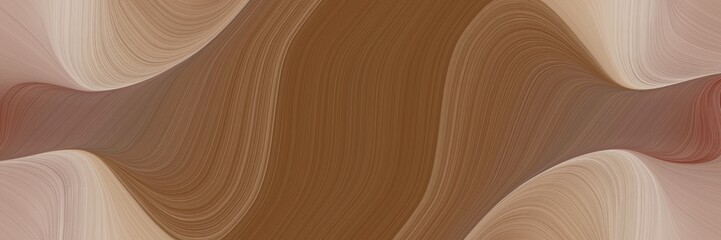 Poster - moving horizontal header with brown, tan and rosy brown colors. fluid curved lines with dynamic flowing waves and curves