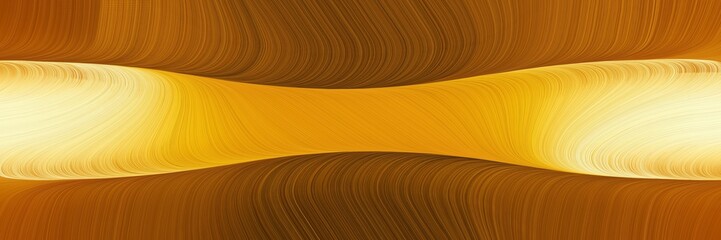 Aufkleber - colorful horizontal banner with saddle brown, khaki and golden rod colors. fluid curved flowing waves and curves