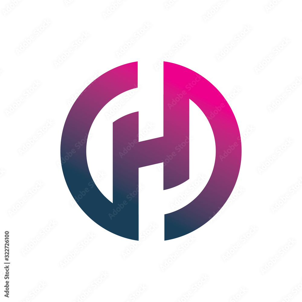modern color circle letter h logo design Stock Vector | Adobe Stock