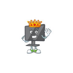 Poster - A dazzling of computer screen stylized of King on cartoon mascot design