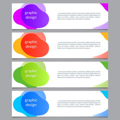 Wall Mural - banner design template with abstract fluid shapes. modern business layout. horizontal banners for we