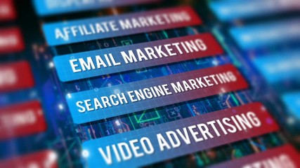 Wall Mural - online digital marketing web technology video