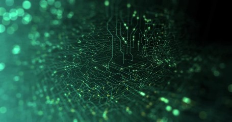 Aufkleber - abstract digital city. digital circuit board, motherboard, digital chip. digitalization of informati
