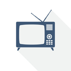 Poster - Retro television vector icon, tv and video screen concept flat design illustration