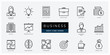 © Susann Schröter - Business and finance icon set - minimal thin outline, web icon and symbol collection – woman, man, business, finance, money, office, team, presentation. Simple edgy vector illustration.
