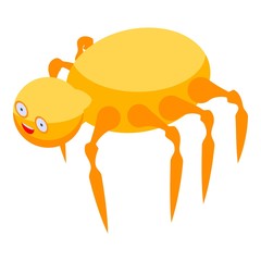 Poster - Gold spider icon. Isometric of gold spider vector icon for web design isolated on white background