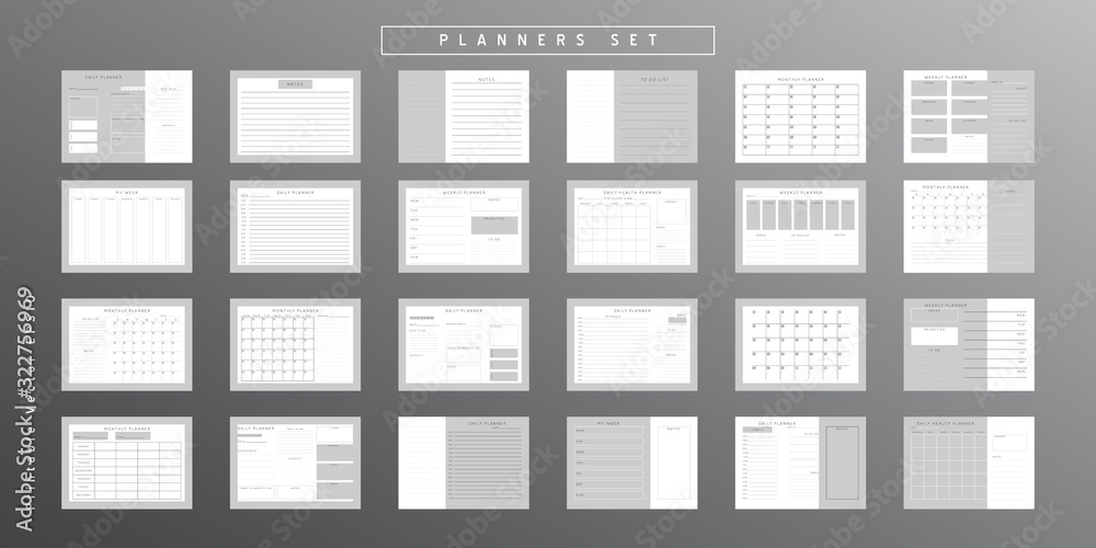 Planner Vector Simple Planner sheet vector Stock Vector | Adobe Stock