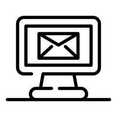 Poster - Online mailbox icon. Outline online mailbox vector icon for web design isolated on white background