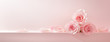 canvas print picture - Pink rose petals set on pastel pink background