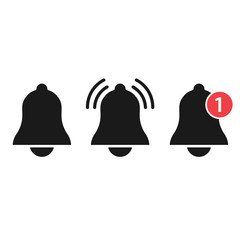 Poster - Message notification bell vector icon for incoming inbox.