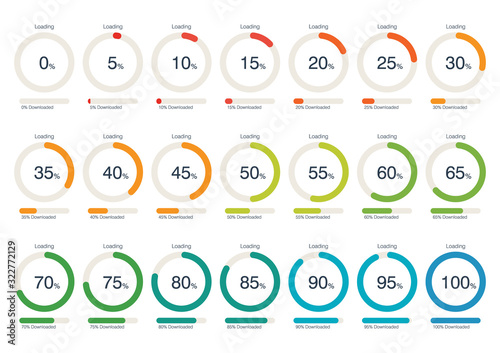 Cuadros en Lienzo Circle Loading and Progress Bars Collection Set
