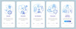 Lung disease onboarding mobile app page screen with concepts. Medical check. Otolaryngology treatment walkthrough 5 steps graphic instructions. UI vector template with RGB color illustrations