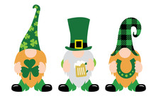 St. Patrick's Day Gnomes With Shamrock & Horseshoe