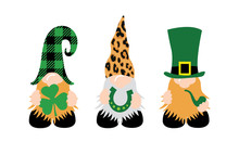 St. Patrick's Day Gnomes With Shamrock & Horseshoe