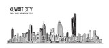 Fototapeta Boho - Cityscape Building Abstract Simple shape and modern style art Vector design - Kuwait city