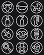 © Bogdan - Baby decorative icons on a black background