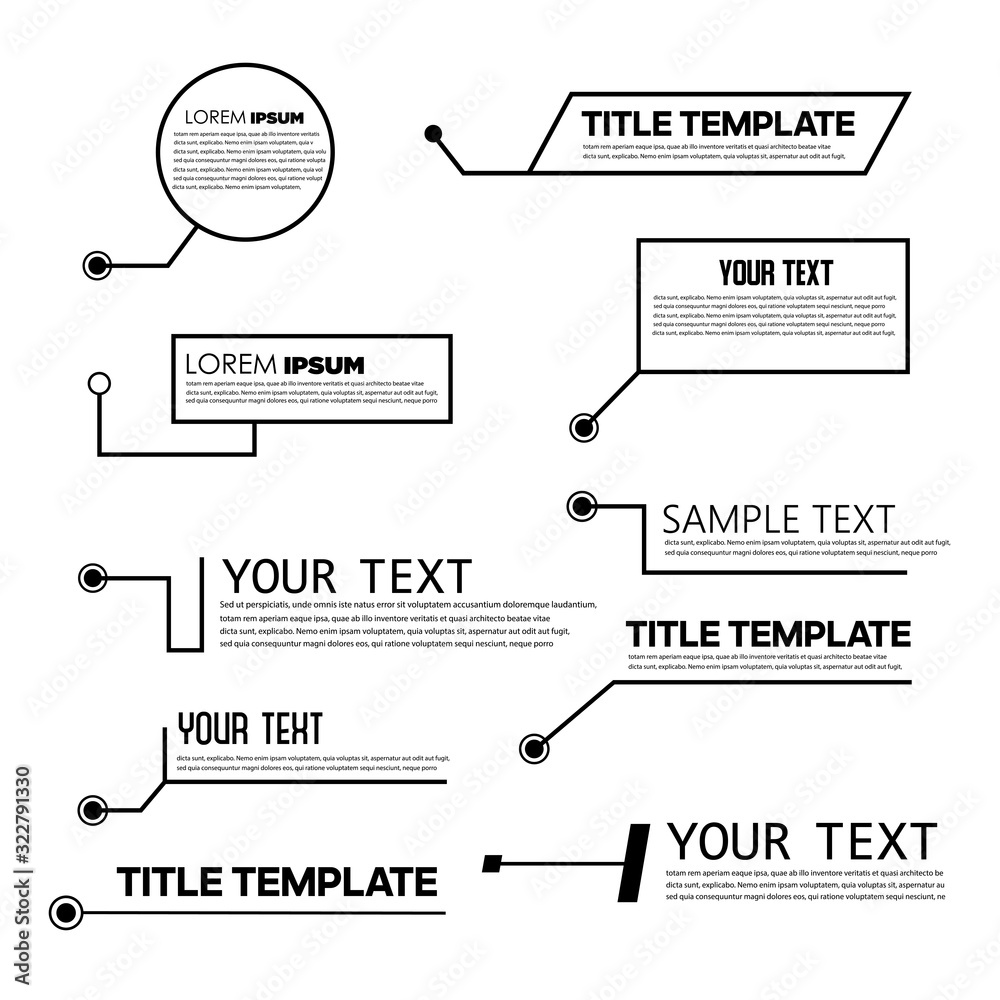Digital callouts titles. Vector templates, banners Stock Vector | Adobe ...