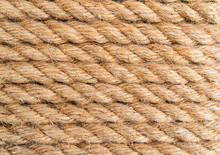 Background Twisted Rope. Rope Texture. Brown And Yellow Rope Texture. Old Vintage Sailboat Rope.