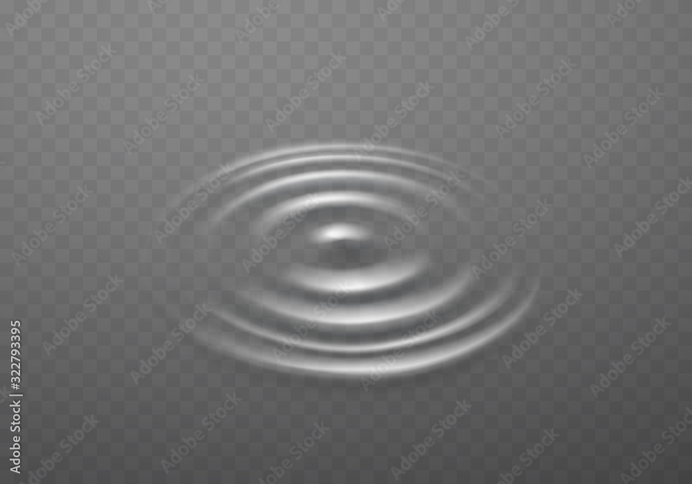 Ripple, splash water waves surface from drop isolated on transparent ...