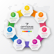 Vector Heptagon Element For Infographic,Business Concept With 7 Options.