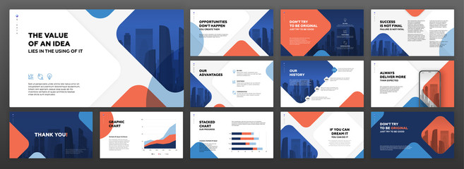 Wall Mural - powerpoint business presentation templates set. use for modern presentation background, brochure des