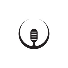 Canvas Print - Microphone icon logo design vector template