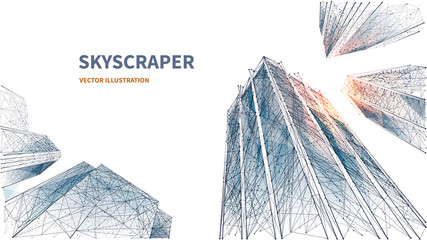 Poster - Abstract low angle view of skyscrapers