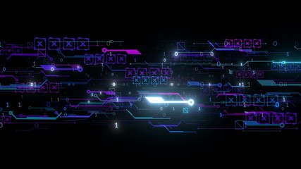 Wall Mural - digital tech circuit background futuristic lines