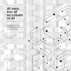 Poster - Hexagons connect background and abstract science design. Vector illustration