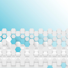 Poster - Simple blue background with connect hexagons