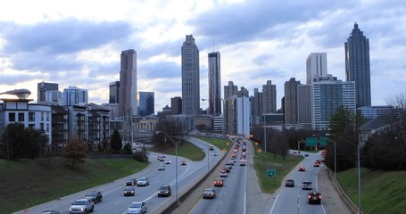 Wall Mural - Day to night timelapse of Atlanta, Georgia skyline 4K