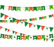 vector flag garland for st. patrick's day on white background