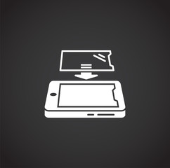 Poster - Phone fix related icon on background for graphic and web design. Creative illustration concept symbol for web or mobile app.