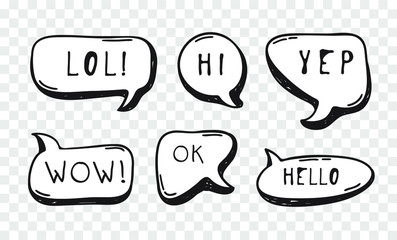 Poster - Hand drawn speech bubble explosion. Pop art design object. Comic book doodle element for dialog. Cartoon style vector collection