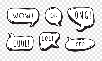 Poster - Hand drawn speech bubble explosion. Pop art design object. Comic book doodle element for dialog. Cartoon style vector collection